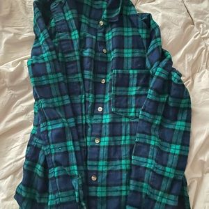 blue and green flannel